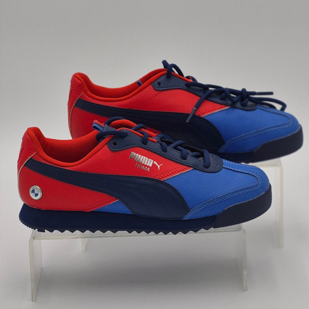 Puma x BMW Motorsports Roma Via Jr Red Blue Low Sneakers Size 5 S0104